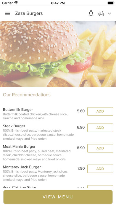 Emulate iPhone app Zaza Burgers using MyAndroid Emulate iPhone app Zaza Burgers using MyAndroid