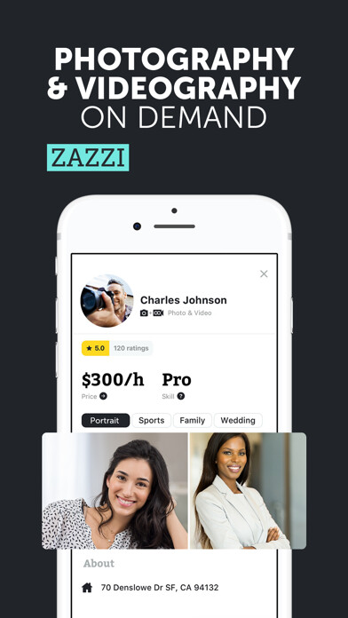 Emulate iPhone app ZAZZI: Photography On-Demand using MyAndroid