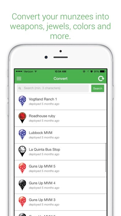 Emulate iPhone app Zee - A Munzee Companion App using MyAndroid