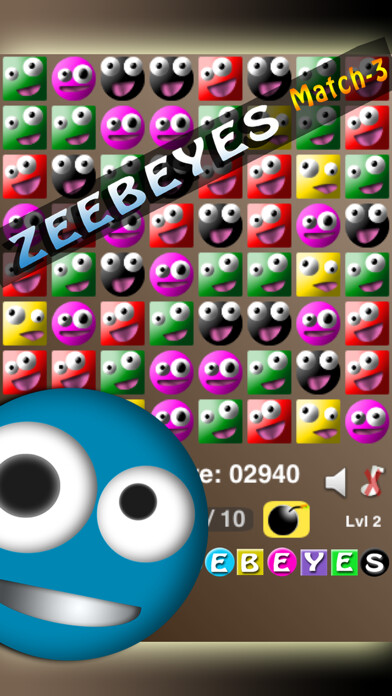 Emulate iPhone app ZeebEyes Match-3 using MyAndroid