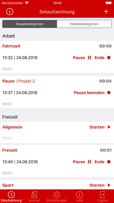 Emulate iPhone app Zeitspeicher using MyAndroid