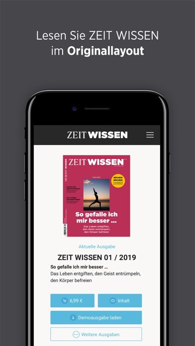 Emulate iPhone app ZEIT WISSEN using MyAndroid