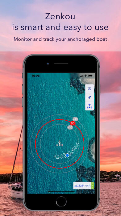 Emulate iPhone app Zenkou Anchor Watch Alarm using MyAndroid