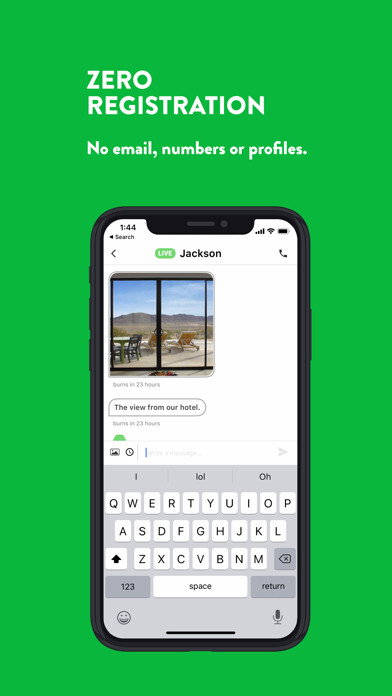 Emulate iPhone app Zero Messenger using MyAndroid