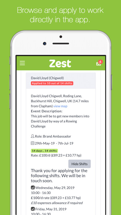 Emulate iPhone app Zest Staffing using MyAndroid