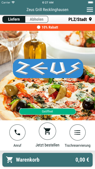 Emulate iPhone app Zeus Grill Recklinghausen using MyAndroid Emulate iPhone app Zeus Grill Recklinghausen using MyAndroid