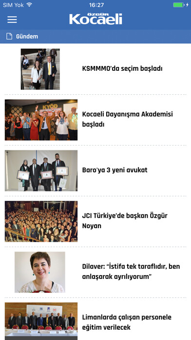 Emulate iPhone app Özgür Kocaeli Gazetesi using MyAndroid