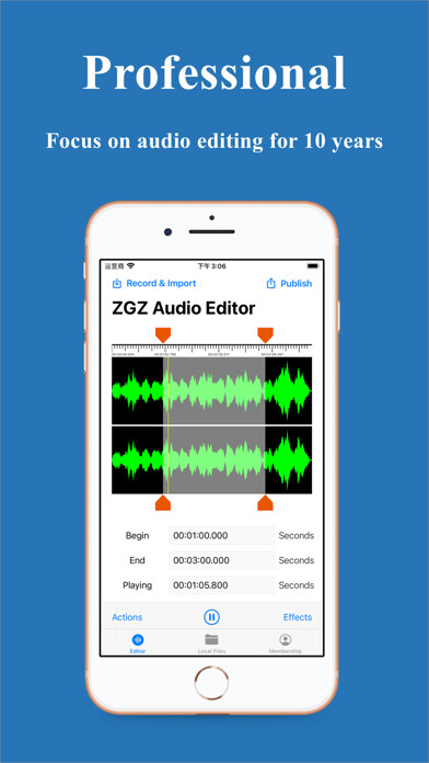 Emulate iPhone app ZGZ Audio Editor using MyAndroid Emulate iPhone app ZGZ Audio Editor using MyAndroid