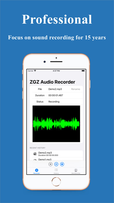 Emulate iPhone app ZGZ Audio Recorder using MyAndroid Emulate iPhone app ZGZ Audio Recorder using MyAndroid