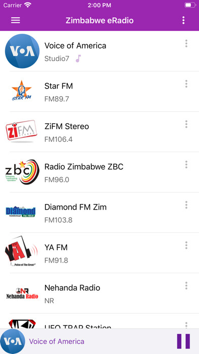 Emulate iPhone app Zimbabwe eRadio using MyAndroid