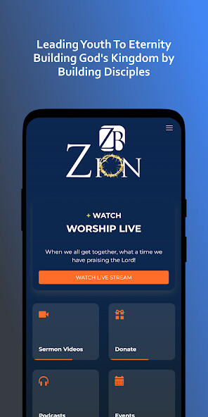 Emulate iPhone app Zion Baptist Church Hampton using MyAndroid