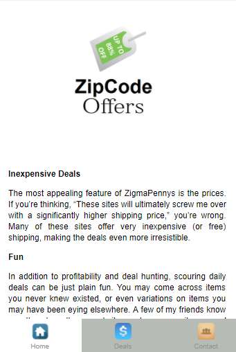 Run android online APK Zipcode Offers from MyAndroid or emulate Zipcode Offers using MyAndroid