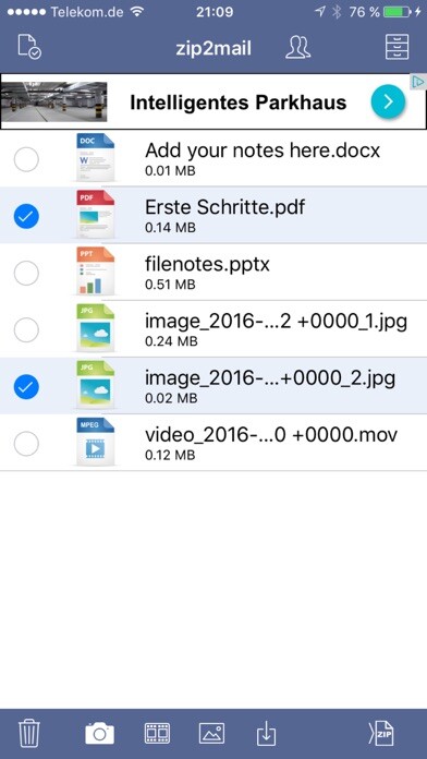 Emulate iPhone app ZIP - file compression using MyAndroid