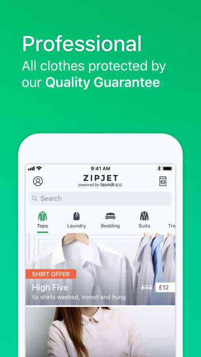 Emulate iPhone app Zipjet powered by Laundryheap using MyAndroid
