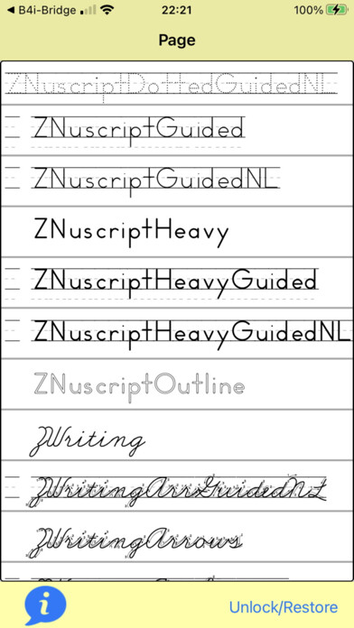 Emulate iPhone app ZMethod Fonts for Zaner Bloser using MyAndroid