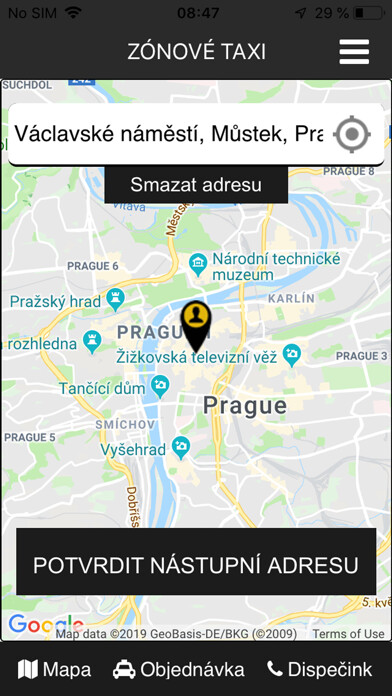 Emulate iPhone app ZÓNOVÉ TAXI Praha using MyAndroid