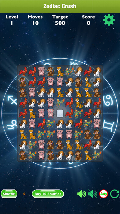 Emulate iPhone app Zodiac Crush - Match 3 using MyAndroid