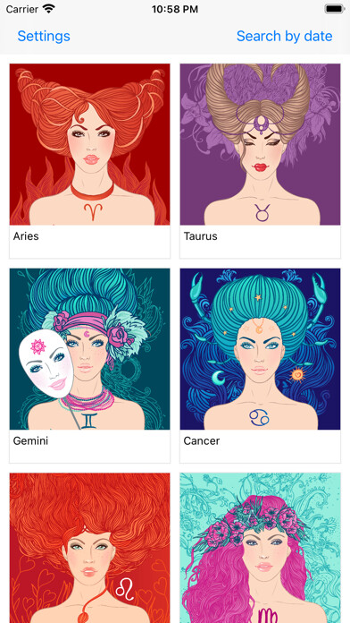 Emulate iPhone app Zodiac signs - Astrology using MyAndroid