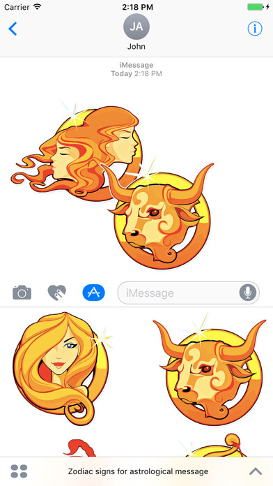 Emulate iPhone app Zodiac Signs Stickers using MyAndroid