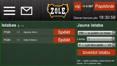 Emulate iPhone app Zole kāršu spēle using MyAndroid
