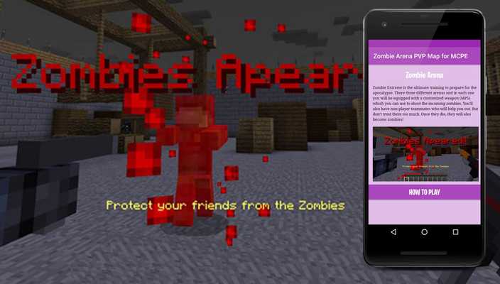 Emulate Android APK Zombie Arena PVP map for MCPE