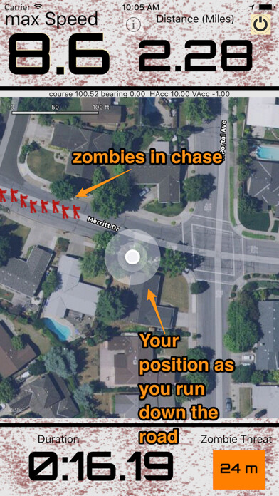 Emulate iPhone app Zombie coach - running aid using MyAndroid