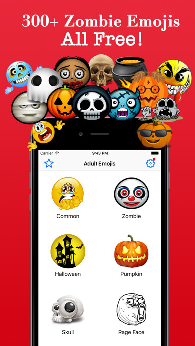 Emulate iPhone app Zombie Emoji Horrible Troll Faces Spooky Emoticons using MyAndroid
