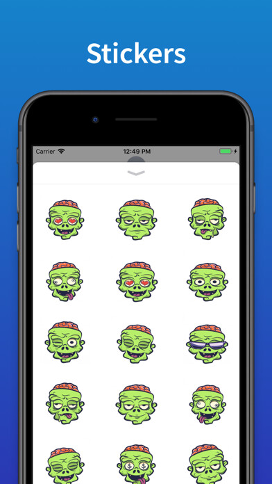 Emulate iPhone app Zombie Emoji Stickers for text using MyAndroid