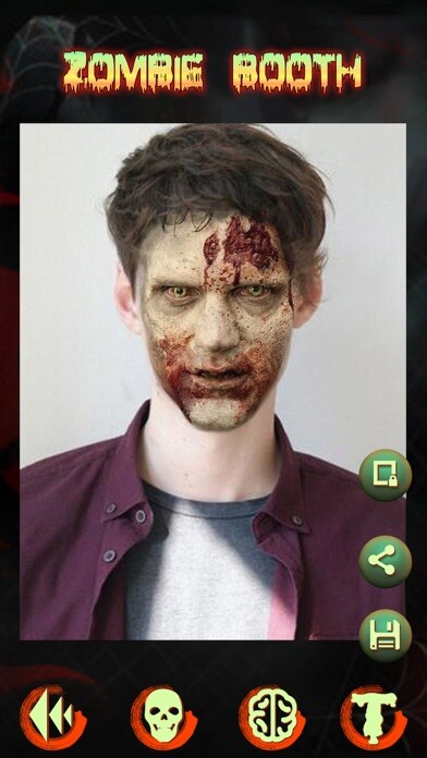 Emulate iPhone app Zombie Face Camera - You Halloween Makeup Maker using MyAndroid