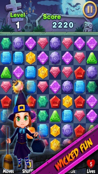 Emulate iPhone app Zombie Jewels - Match3 Jewel Star using MyAndroid