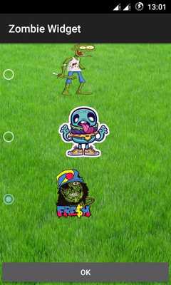 Emulate Android APK Zombie Widget/Stickers
