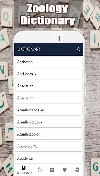 Emulate iPhone app Zoology Dictionary Offline using MyAndroid