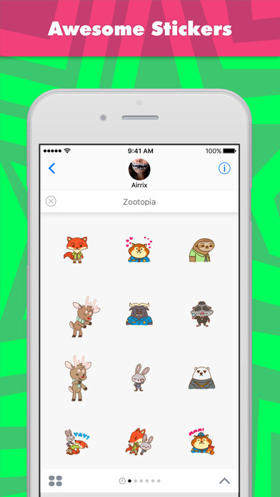 Emulate iPhone app Zootopia stickers by Airrix using MyAndroid Emulate iPhone app Zootopia stickers by Airrix using MyAndroid
