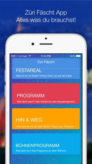 Emulate iPhone app Züri Fäscht 2019 using MyAndroid