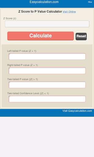 Run android online APK Z Score to P Value Calculator from MyAndroid or emulate Z Score to P Value Calculator using MyAndroid Run android online APK Z Score to P Value Calculator from MyAndroid or emulate Z Score to P Value Calculator using MyAndroid