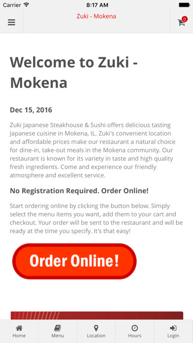 Emulate iPhone app Zuki Mokena Online Ordering using MyAndroid Emulate iPhone app Zuki Mokena Online Ordering using MyAndroid