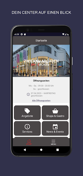 Emulate iPhone app Zwickau Arcaden using MyAndroid Emulate iPhone app Zwickau Arcaden using MyAndroid
